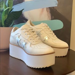 White Platform Steve Madden Sneakers